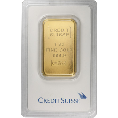 Credit Suisse Gold Bar (Secondary Market w/ Assay) 1 oz