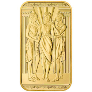 Great Britain The Great Engravers Collection Three Graces Gold Bar (New/ Assay) 1 oz