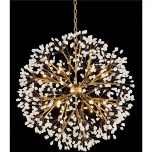 Spherical 12 Light Quartz Chandelier