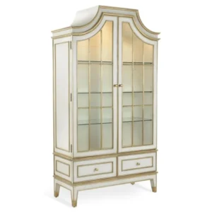 Vallejo Cabinet in Antique Beluga with Distressed Gold