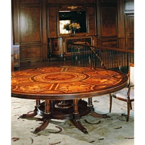 Round Dining Table, Inlaid Top