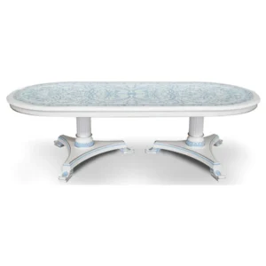 Hand Painted Table, Glass Top