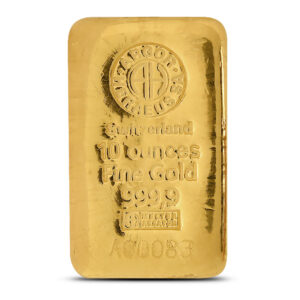 Argor Heraeus Cast Gold Bar (New) 10 oz