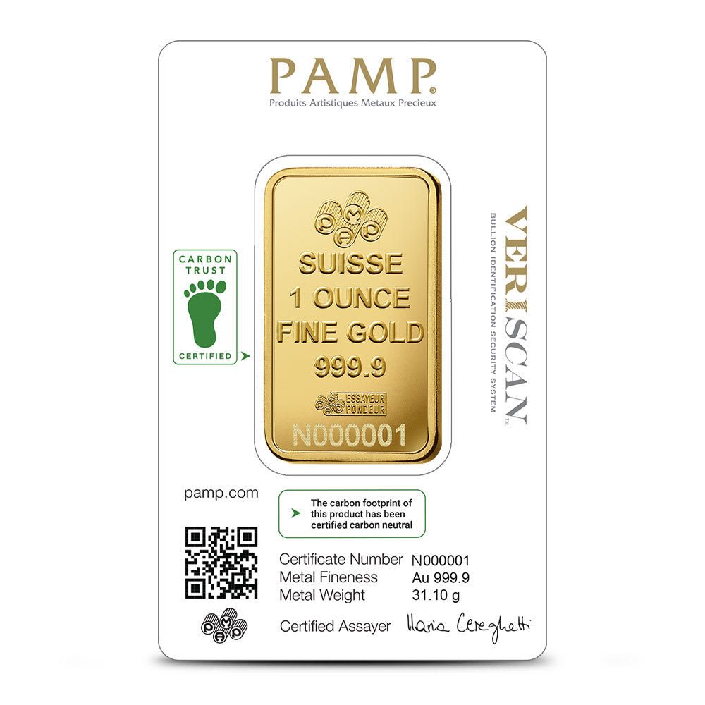 PAMP Suisse Lady Fortuna Veriscan Gold Bar (New w/ Assay) 1 oz - Image 2