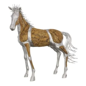 Mustang Horse Woodland Sculpture, Standing