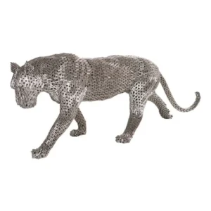 Panther Pipe Sculpture, Walking, Stainless Steel, Large