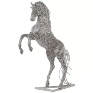 Horse Pipe Sculpture Rearing, Stainless Steel